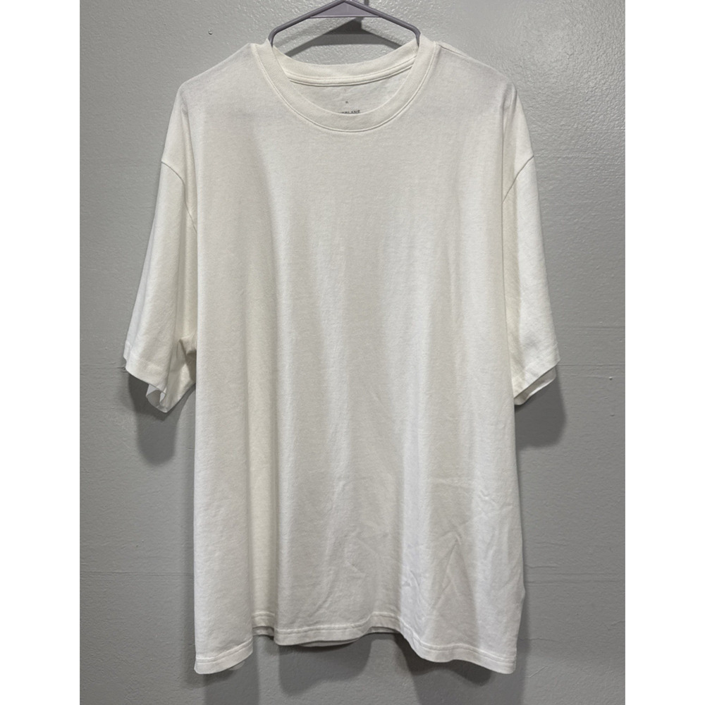 Everlane Mens Organic Cotton Tee White Relaxed Fit XL Basic Casual Minimalist